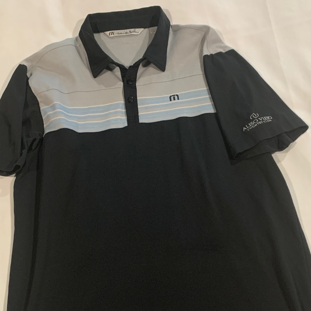 Travis Mathew Black and Gray Polo Shirt